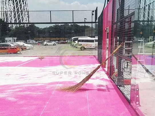 Rose Red Pallet Tennis Court in Guangzhou, China
