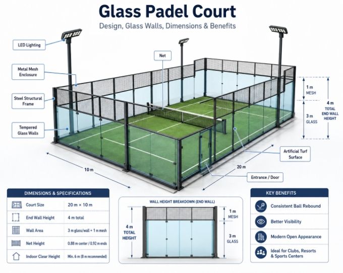 What Is a Glass Padel Court? Design, Glass Walls, Dimensions